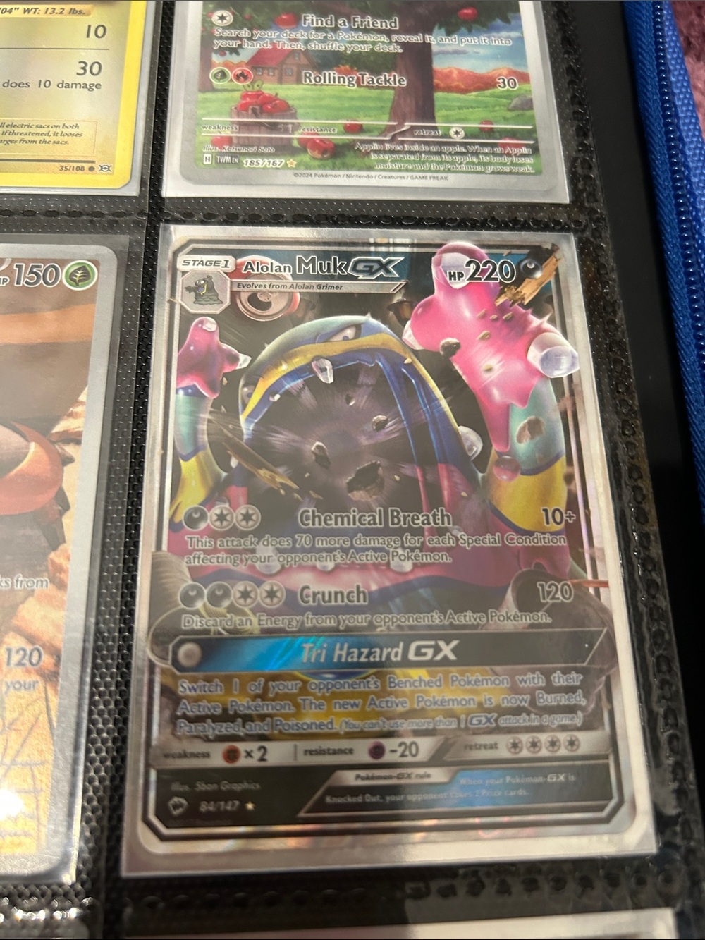 Pokemon Alolan Muk-GX Holofoil Card - Pink/Black/Blue
